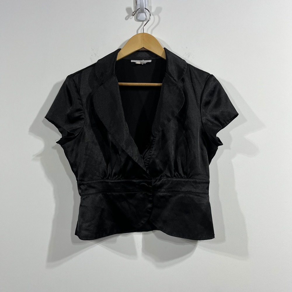Charlotte Russe Y2K Fairy Grunge Satin Twee Whimsigoth Top Large‎ Coquette Boho